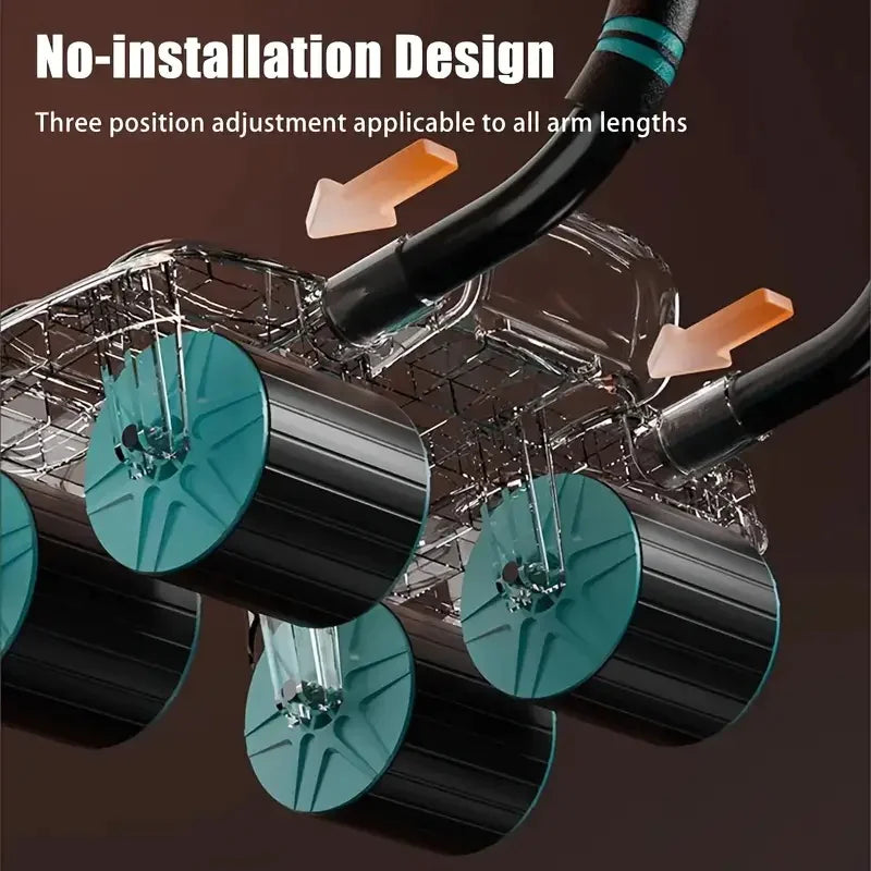 2PCS 4-Wheel Abdominal Roller with Elbow Support