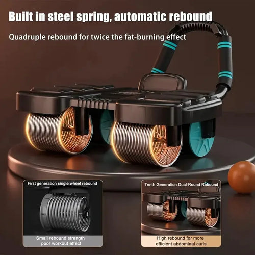 2PCS 4-Wheel Abdominal Roller with Elbow Support